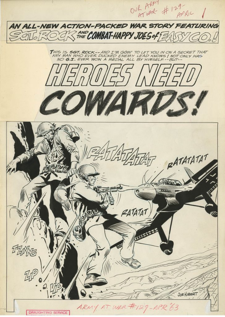 Joe Kubert's splash page for Our Army at War #129