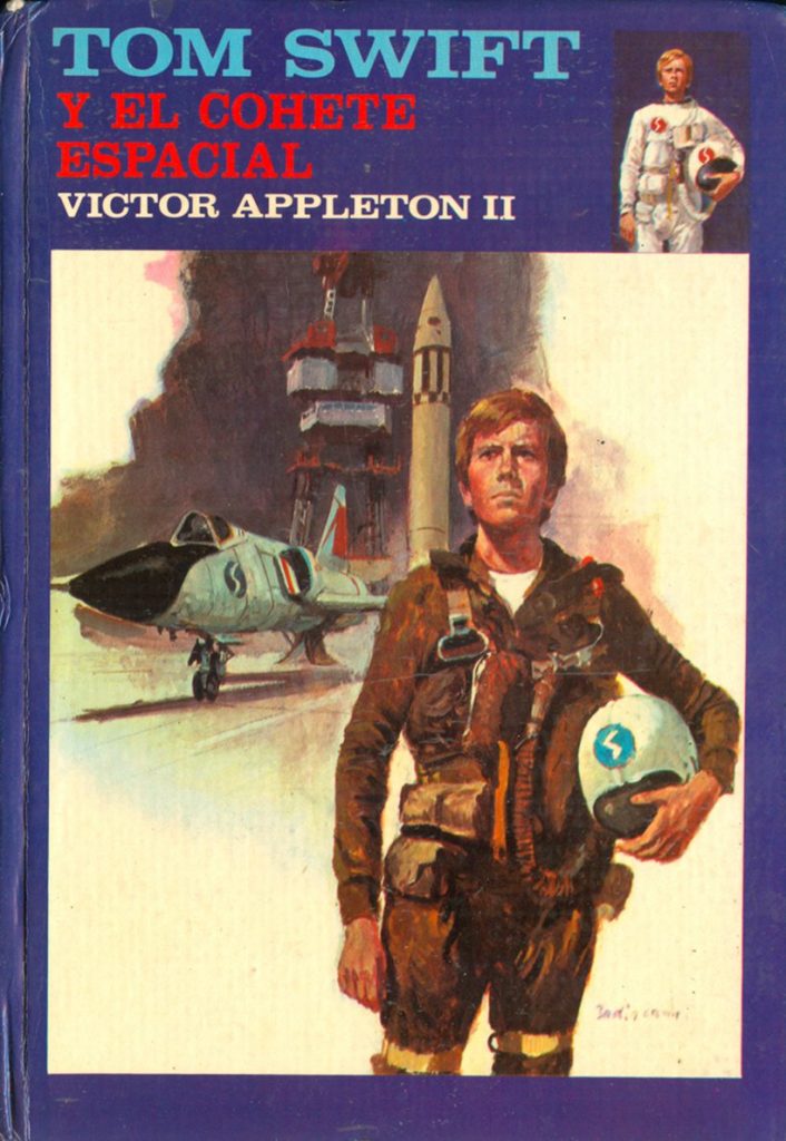 A by Badia Camps for the science fiction juvenile adventure books Tom Swift, by Victor Appleton II (Harriet Adams), published by Editorial Molino (1977)