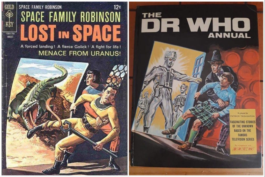 Lost in Space and 1969 Doctor Who annual covers, side by side