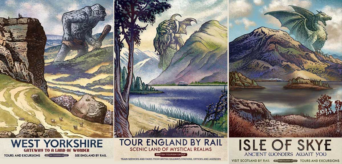 British Travel Posters Reimagined by Chet Phillips