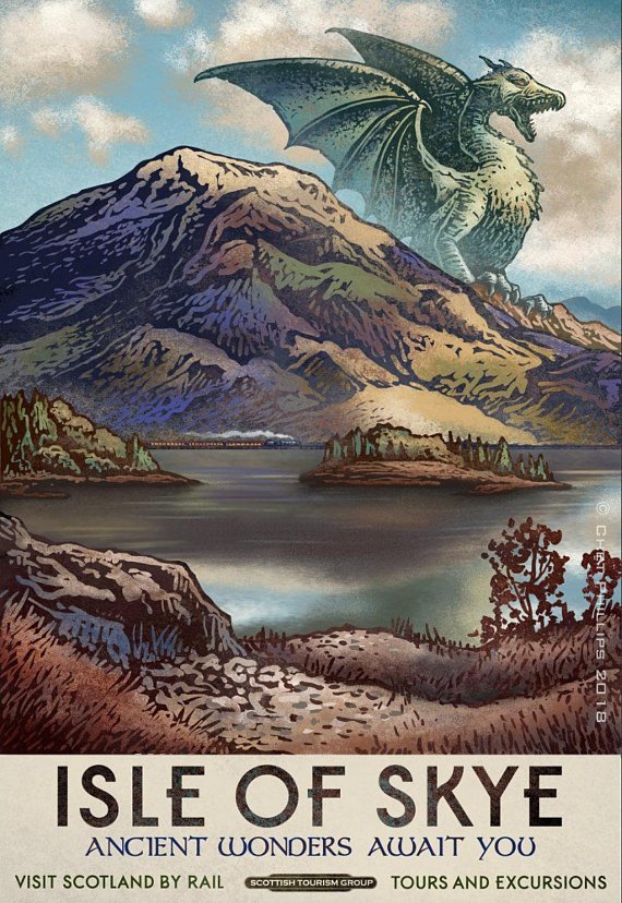 Fantasy Travel Postcard Set by Chet Phillips - Skye