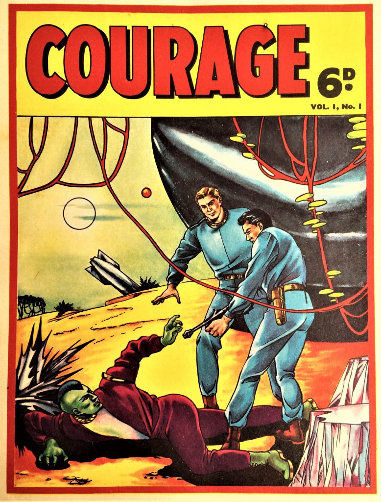 L. Miller's Courage #1. The cover is believed to be the work of Mick Anglo