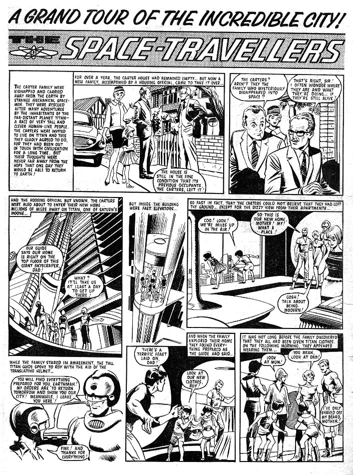 The Space Family Rollinson became the Carters in the 1960s comic Giggle, the strip re-branded ""The Space-Travellers", perhaps to avoid any legal concerns with Space Family Robinson then on TV