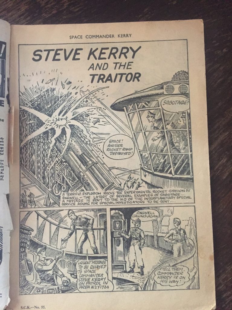 The opening page of Space Commander Kerry #55 - the title's final issue, which despite the numbering had run for just six issues!