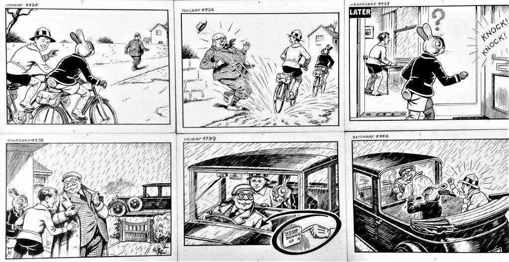 Panels from the “Billy and Bunny” newspaper strip by James Leuchars Crighton, courtesy Peter Hansen