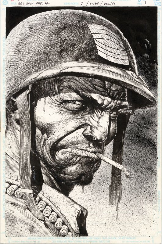 Sgt Rock by Brian Bolland - Inks