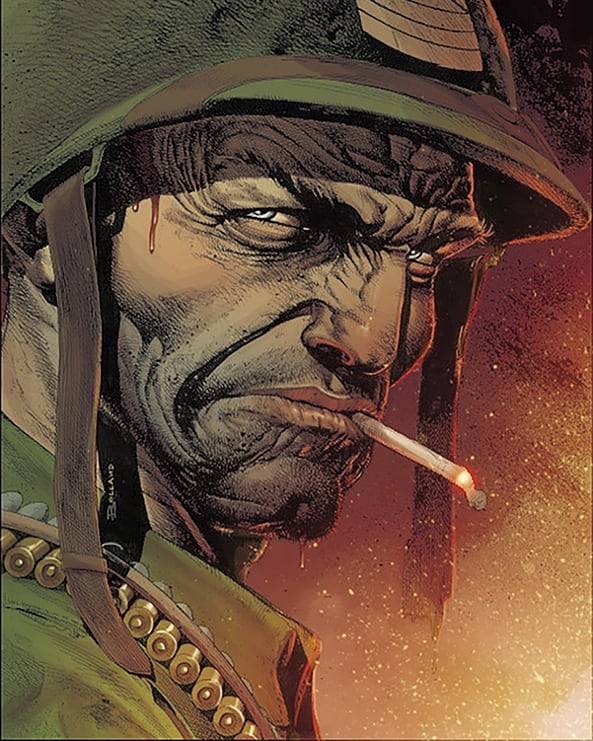 Sgt. Rock by Brian Bolland, coloured by Marco Lesko