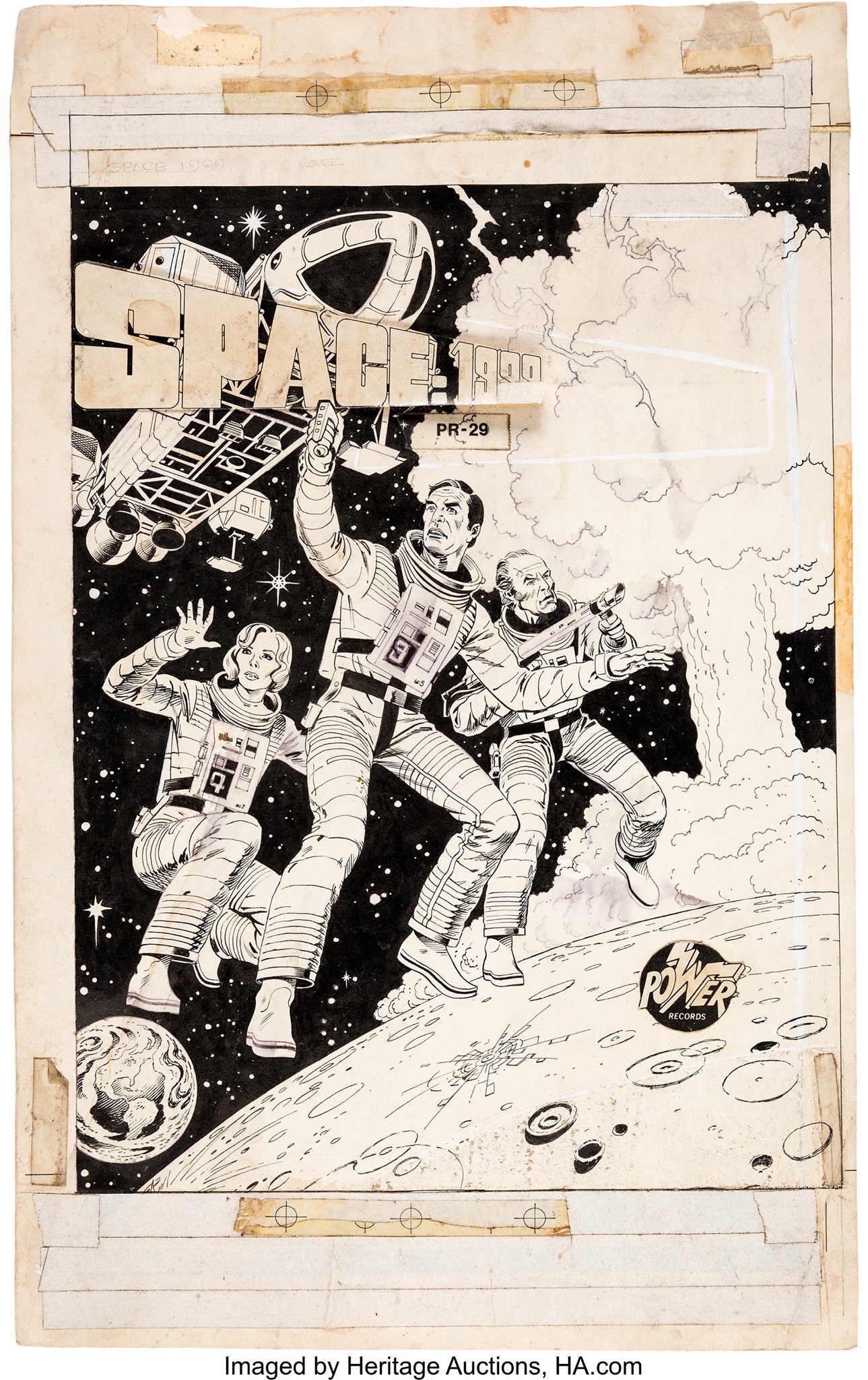 Neal Adams and Dick Giordano Space: 1999 #PR-29 Cover Original Art and Book and Record Set (Peter Pan Industries/Power Records, 1976)