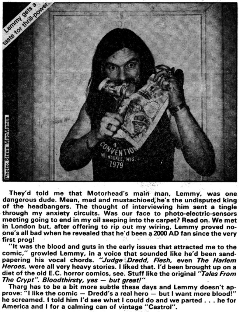 2000AD Prig 281: Lemmy of Motorhead eats 2000AD
