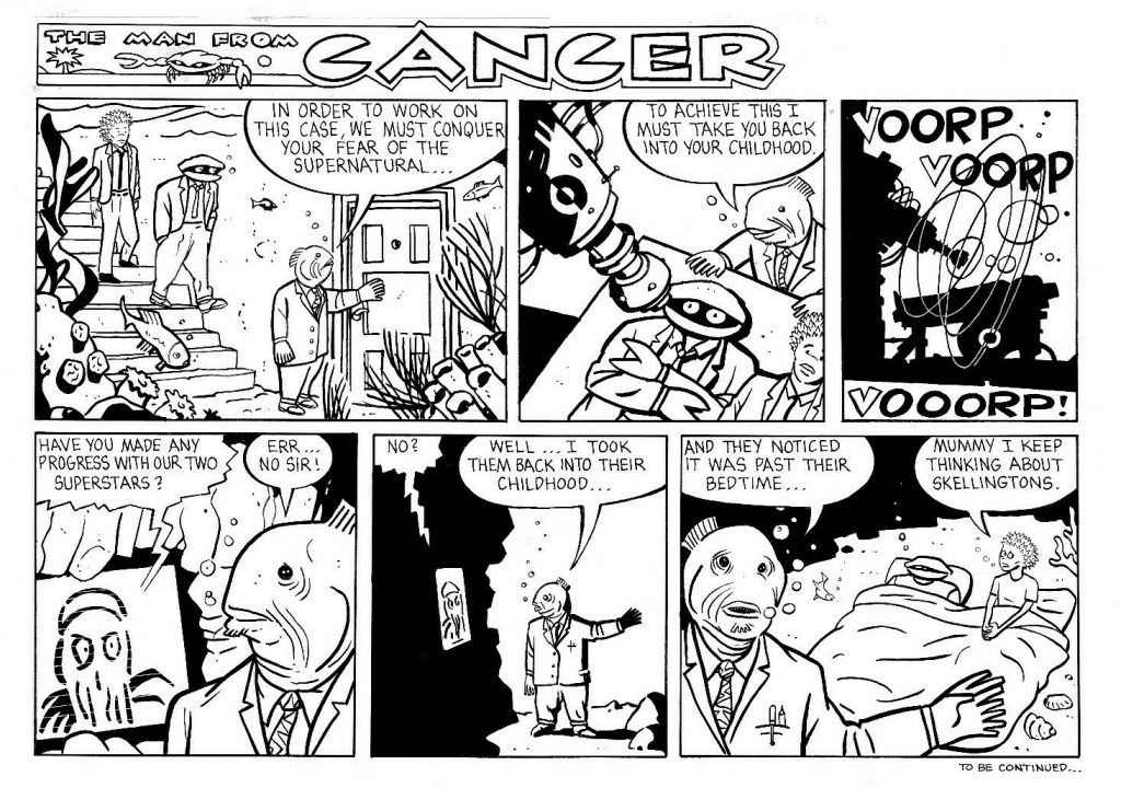 An unpublished "Man from Cancer" strip