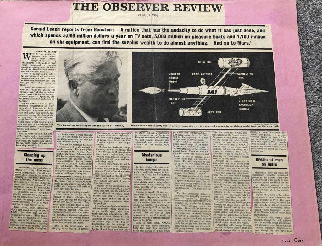 The Observer Review, 27th July 1969 - Wishful thinking about the future of space exploration