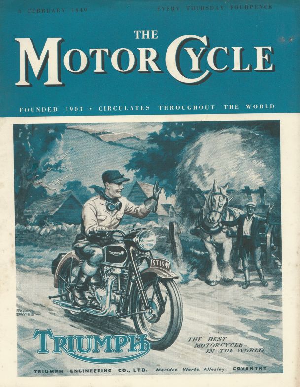 A cover for "The Motor Cycle" by Roland Davies