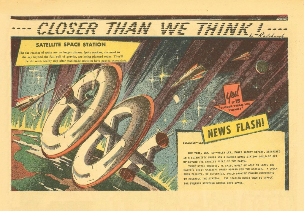 The first ever "Closer Than We Think!" by Arthur Radebaugh, published in January 1958