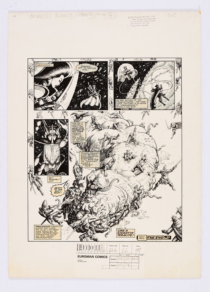 "Nemesis the Warlock" original art by Bryan Talbot, published in 2000AD Prog 405 (1985) 