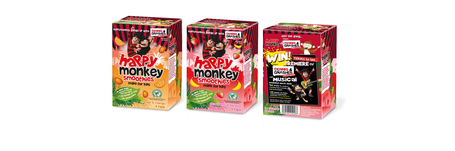 Happy Monkey Drinks' Dennis and Gnasher: Unleashed! drink cartons