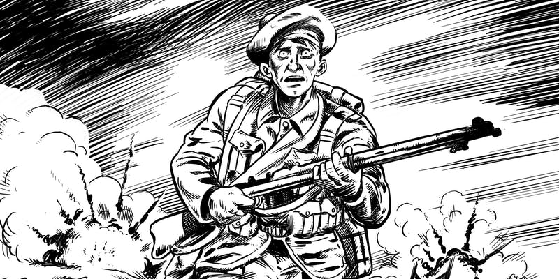 "Ragtime Soldier" by Pat Mills with art by Gary Welsh and Phil Vaughan