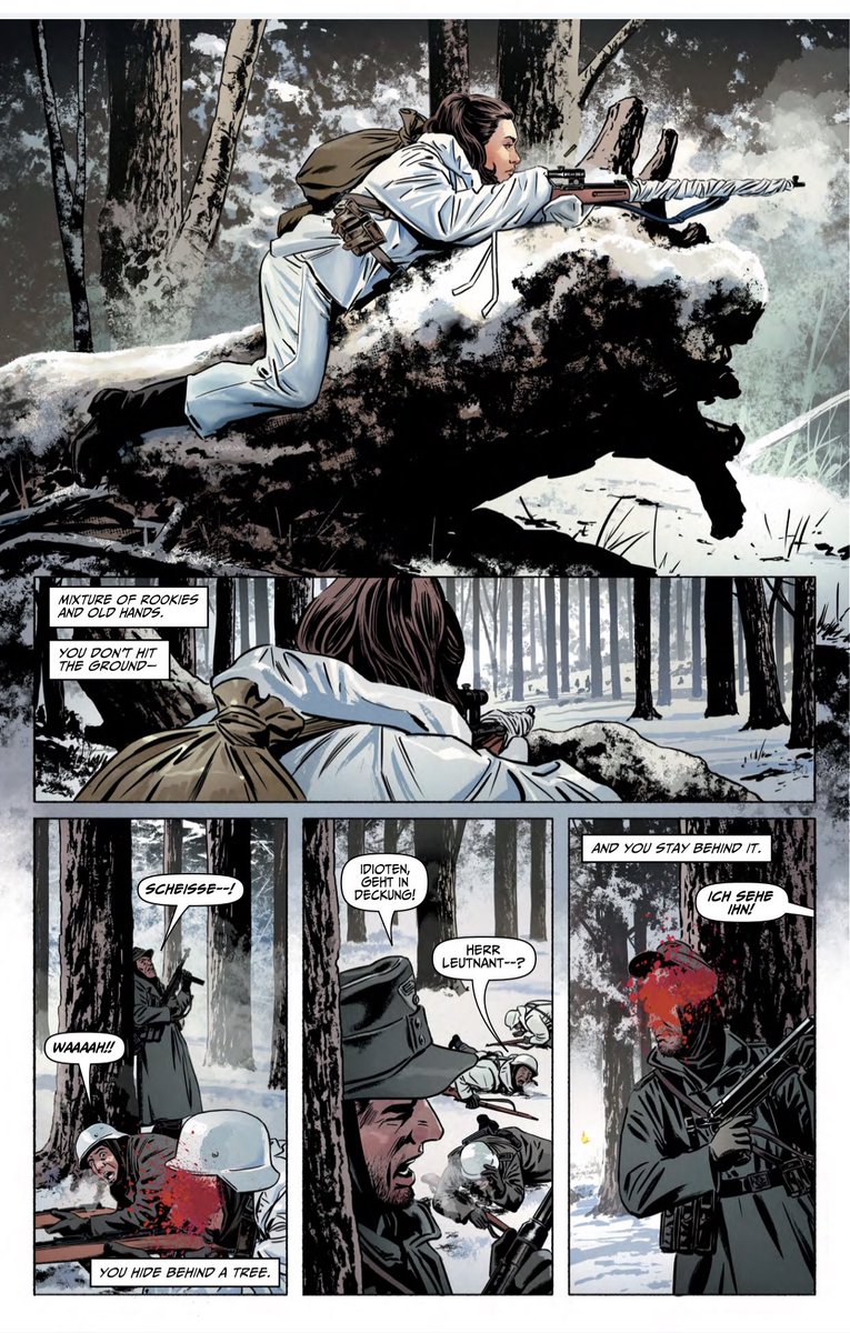 In the second terrible winter of the siege of Leningrad, seven women snipers find themselves caught up in the struggle against the German invader. Their deadliest shot is Sara, whose inner demons may yet prove her undoing. Story by Garth Ennis, with art by Steve Epting, coloured by Elizabeth Breitweiser and published by TKO