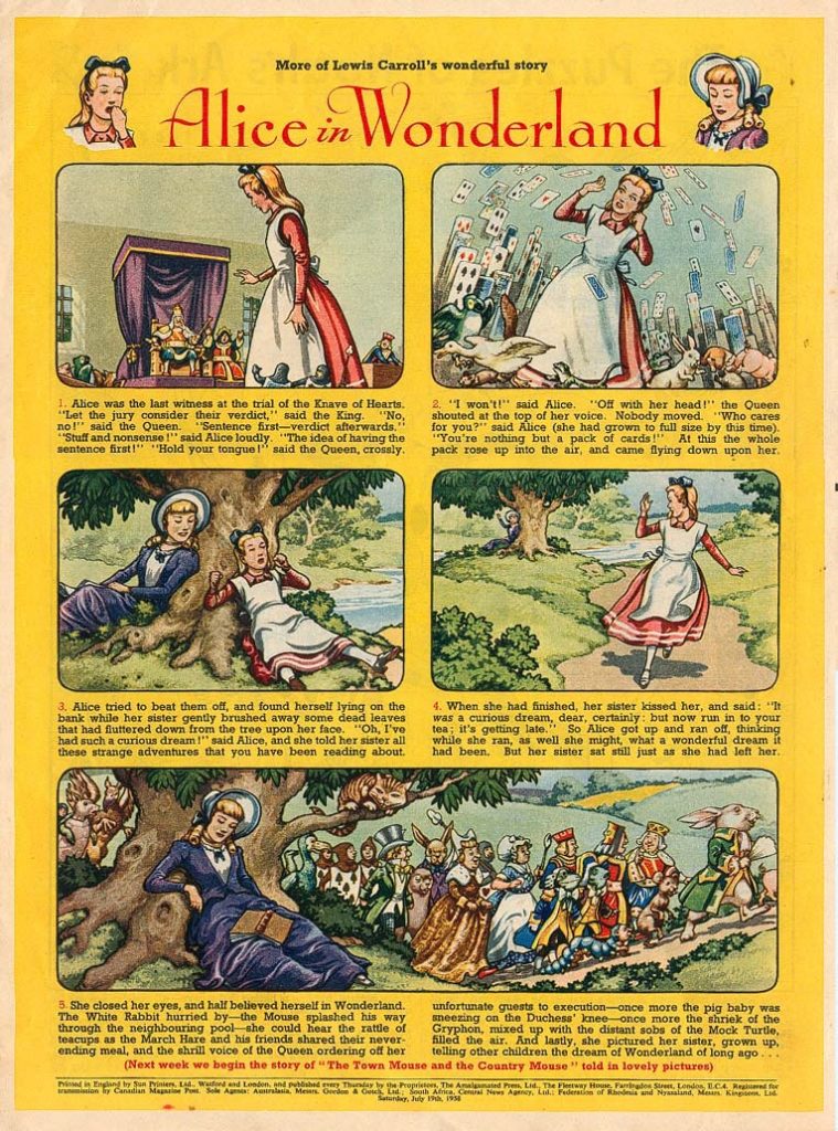 Alice in Wonderland for Tiny Tots, published in 1957 - the art possibly by Pat Nicolle