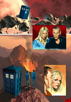 A sample Doctor Who page by John Ridgway featuring the Tenth Doctor and companion Rose Tyler