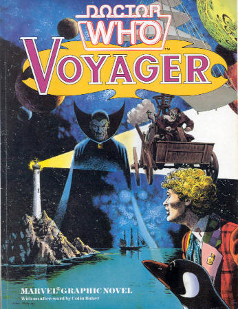 The cover for a collection of one of John Ridgway's most popular Doctor Who strips, Voyager, written by Steve Parkhouse