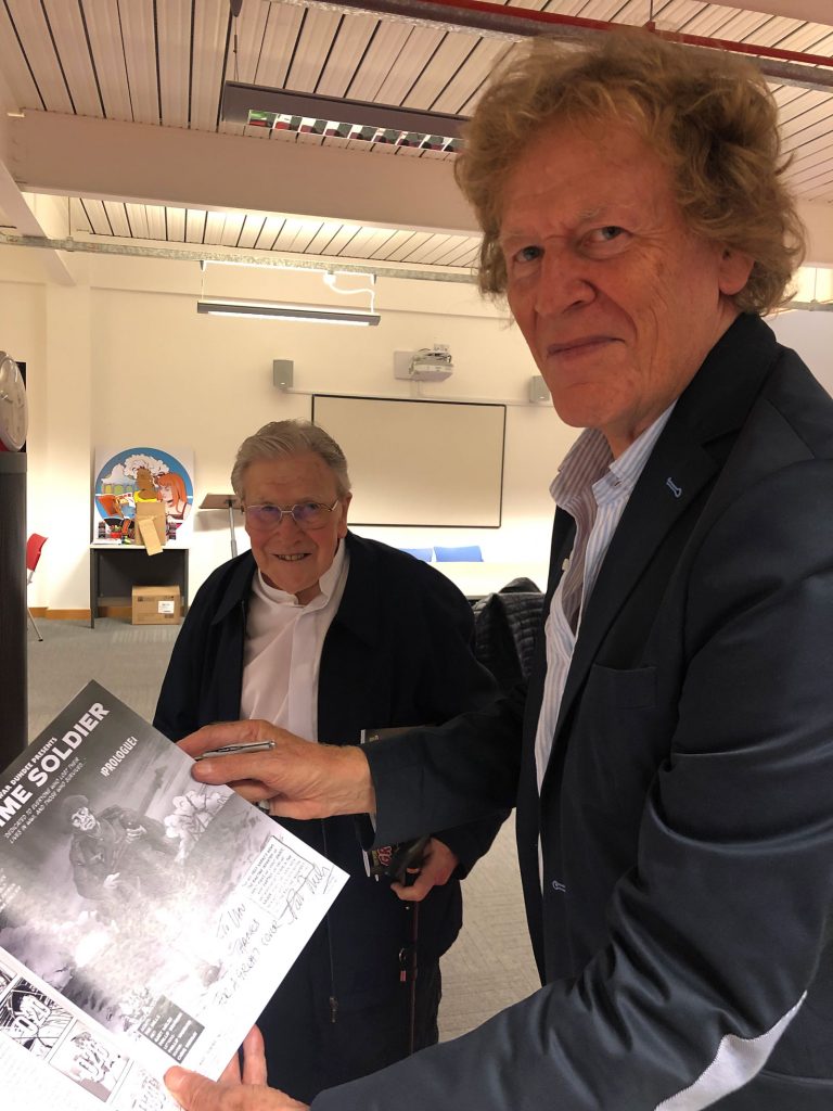 Writer Pat Mills and cover artist Ian Kennedy at the launch of the Great War Dundee Comic on Friday 21st September at V&A Dundee. Photo courtesy Phillip Vaughan
