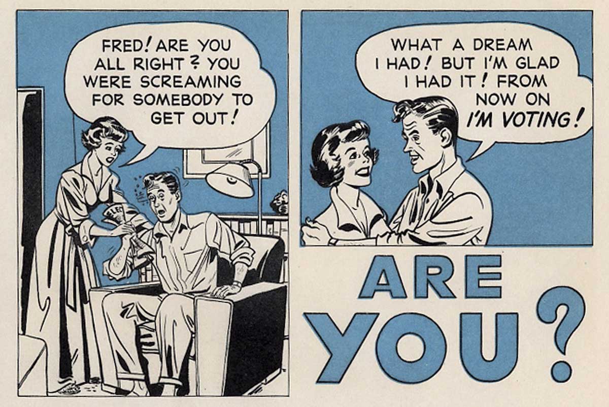 1960s Ballot Boost comic via Comics with Problems
