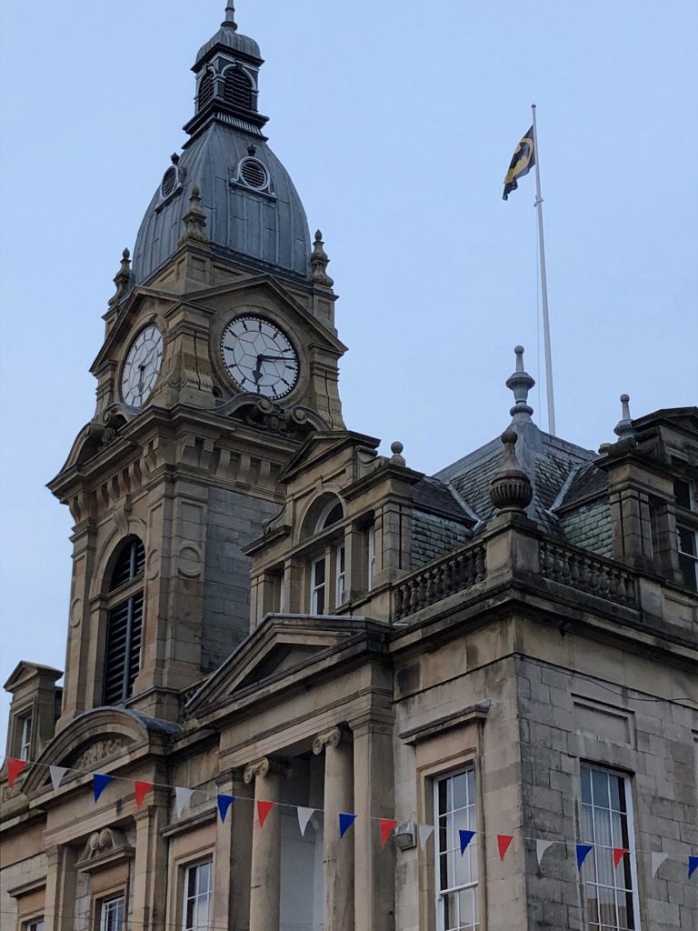 The Batman flag above Kendal Town Hall. Image: John Freeman