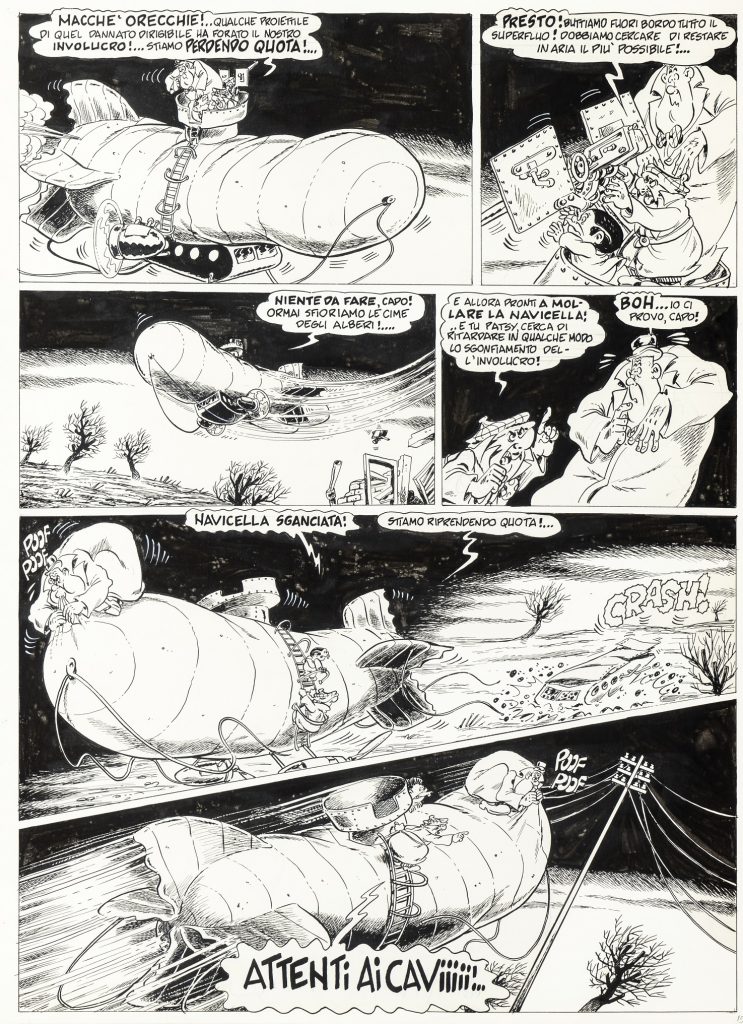 Original art created by Bonvi for the Nick Carter story, "In search of the Lost Heir", published for the first time as a special register (supplement to No. 7 of Titì) by Cenisio in 1975