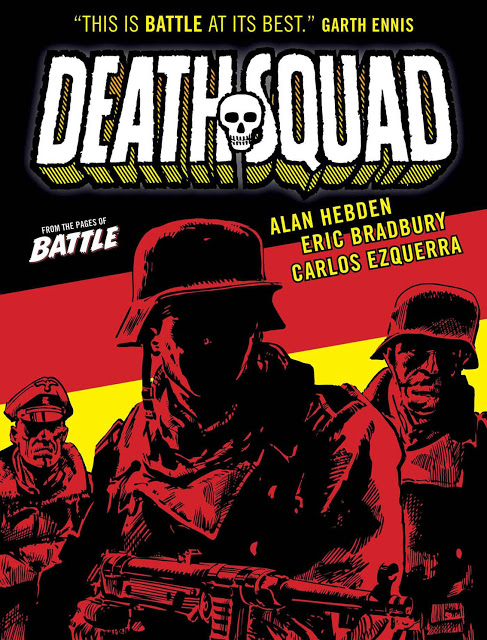 The advance cover for "Death Squad" by Alan Hebden and Eric Bradbury