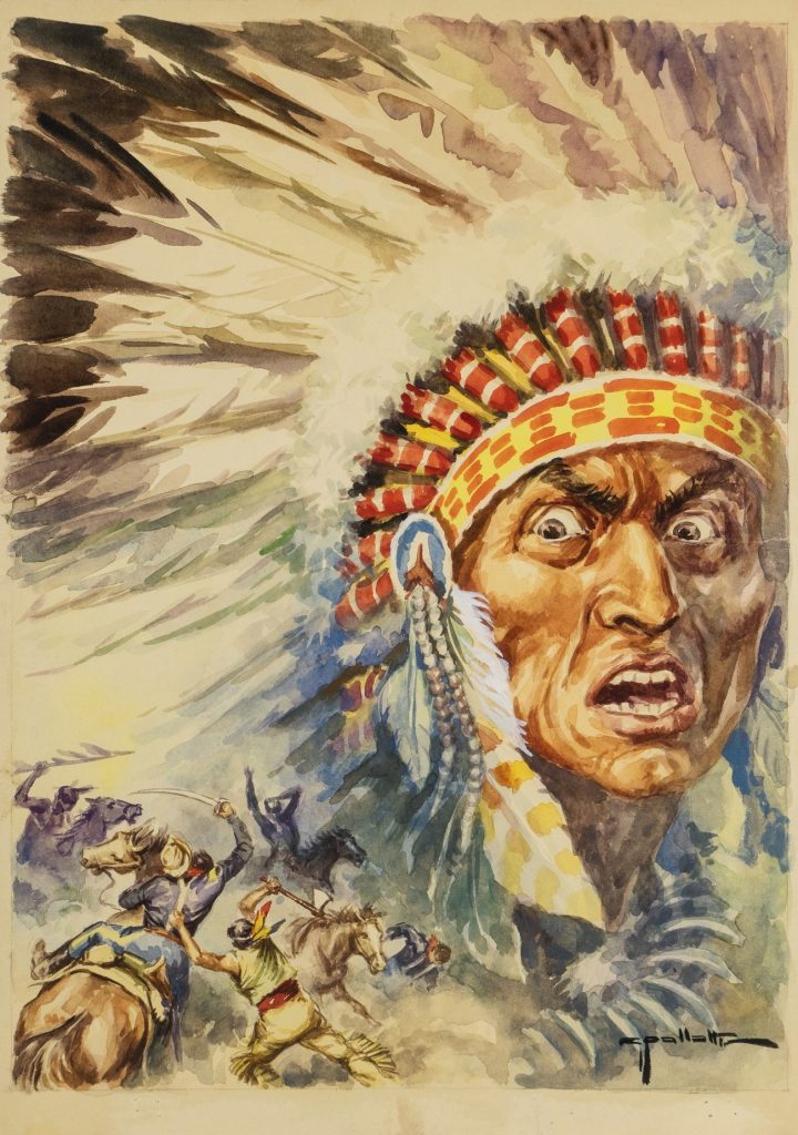 Original illustration by Gino Pallotti, probably as a cover for the Intrepido, created in the 1960s
