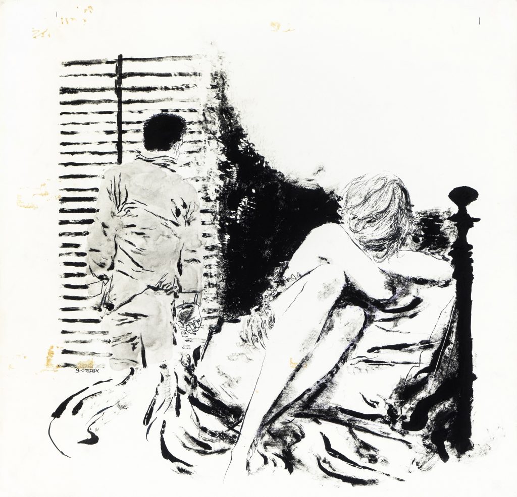 Original illustration created by Crepax for the story "The Window on the Square" by Louise Marchi, published in Novella magazine in 1962
