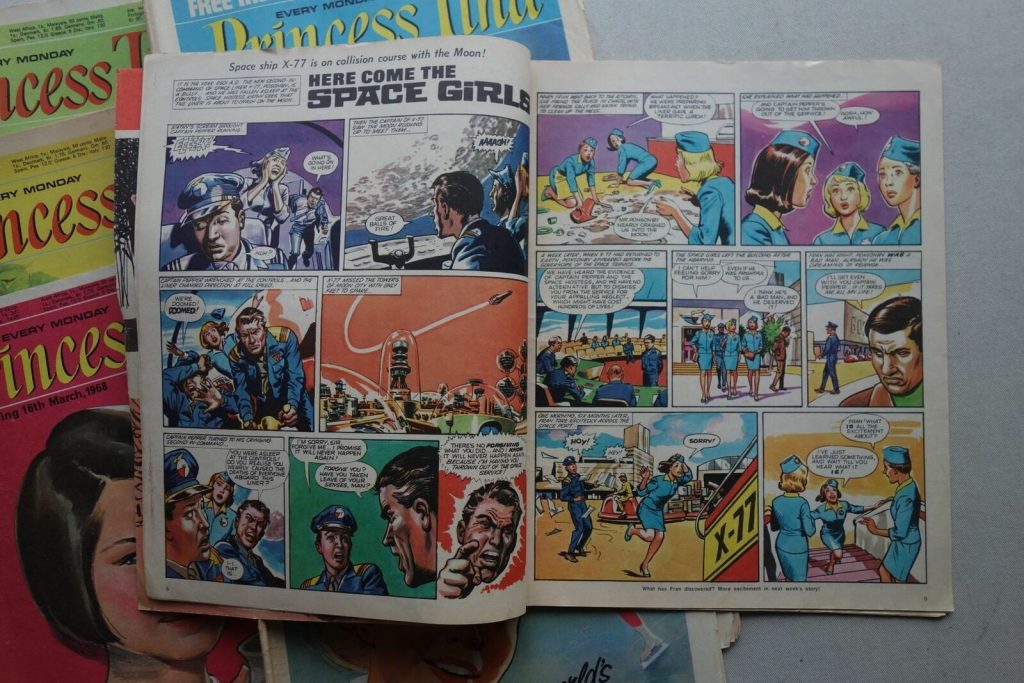 A "Here Come the Space Girls" spread from Princess Tina comic (1967-1970)