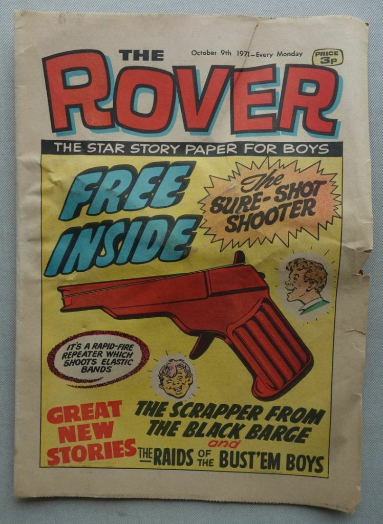 Rover cover dated 9th October 1971, which includes an unopened Sure-Shot Shooter free gift