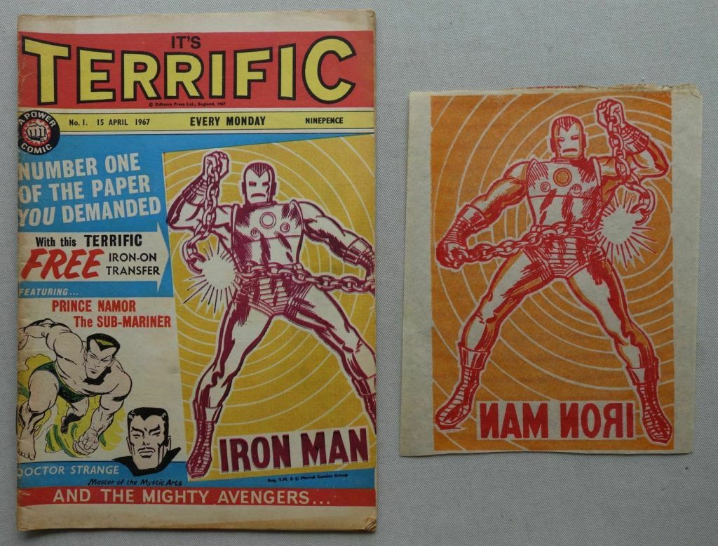 Terrific #1, cover date 15th April 1967 plus Iron Man Transfer free gift