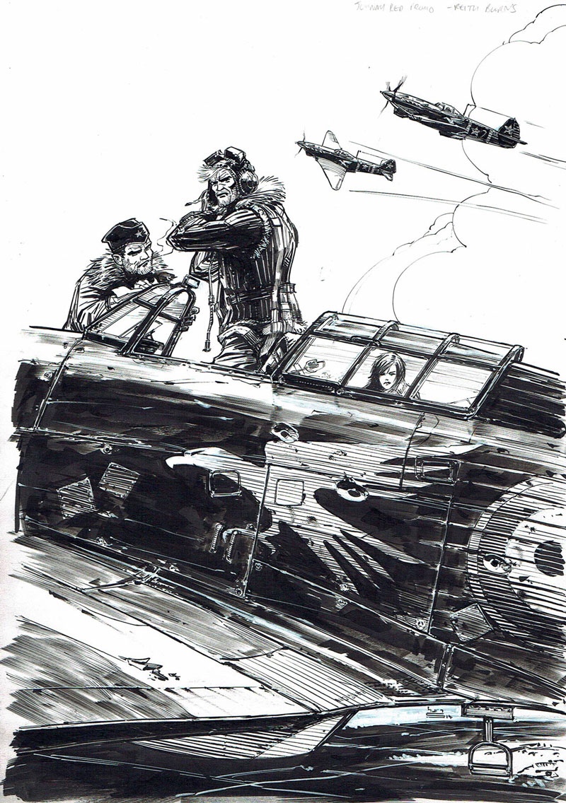 Promotional art for Titan Comics Johnny Red mini-series by Keith Burns