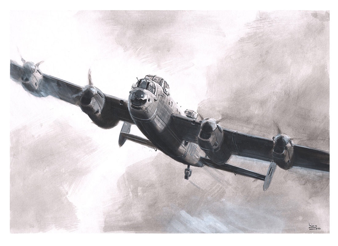 Lancaster B Mark 1 - acrylic art by Keith Burns