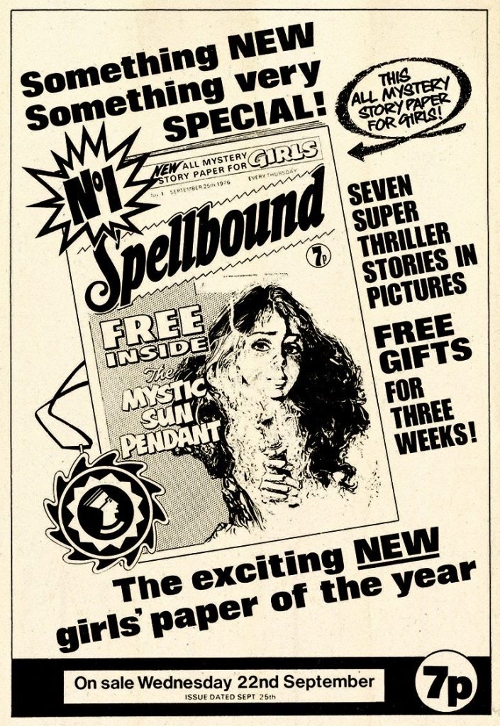 From the Spellbound library vaults... unsuspecting readers of D.C. Thomson's girls' comic 'Judy' are, in the 18th September 1976 edition, given their first indication that 'Something new... Something very special' is creeping closer...