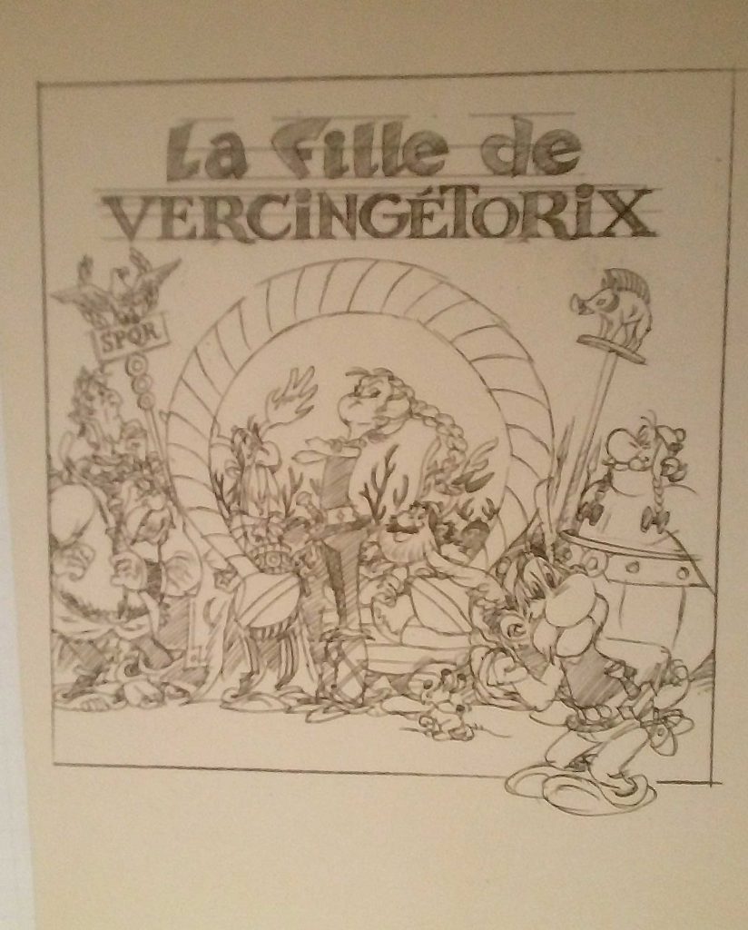 Cover designs work for Art for Asterix and the Chieftain's Daughter. Photo: Richard Sheaf