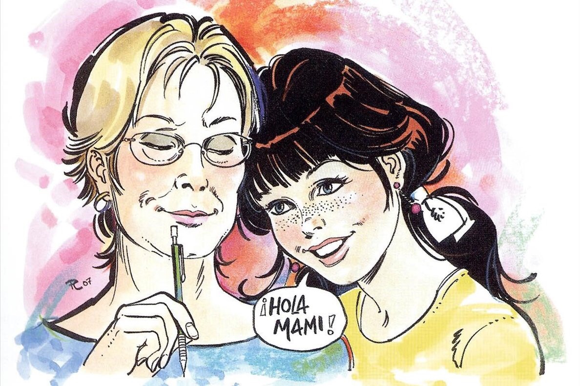 Self-portrait of Purita Campos with Esther (Patty), her best known character