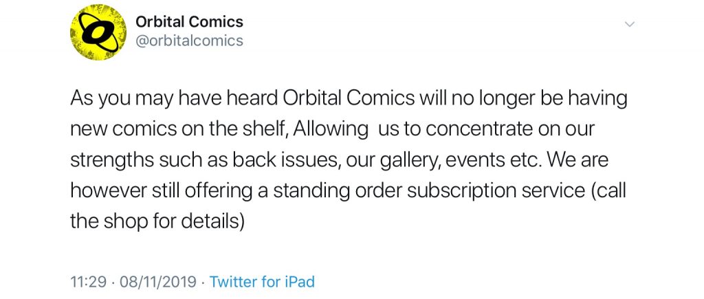 Orbital Comics - Changes 2019 Tweet 1 
