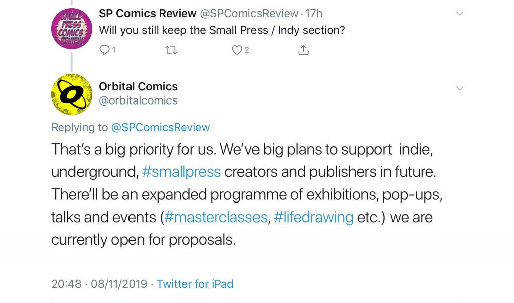 Orbital Comics - Changes 2019 Tweet 3