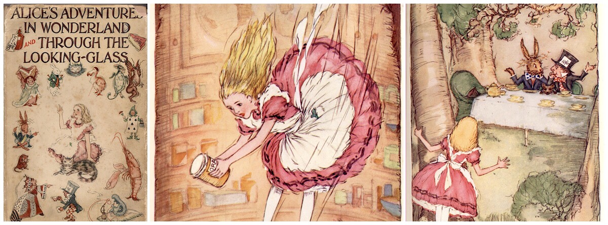 Alice's Adventures in Wonderland, and Through the Looking-Glass by Lewis Carroll, illustrated by A. H. Watson - Montage