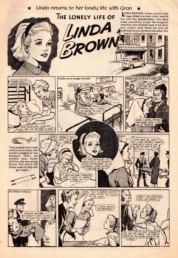 “The Lonely Life of Linda Brown” from Bunty 234 in 1962. Who was the artist?