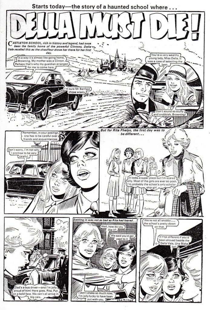 Could Andres Klacik be another new name in British comics? Here's what is believed to be an example of his work, "Della Must Die", from a 1979 issue of Debbie
