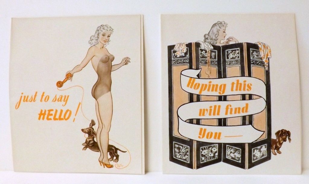 Daily Mirror "Jane" Greeting Cards by Norman Pett