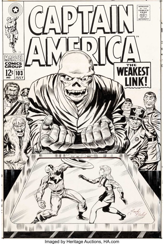 Jack Kirby and Syd Shores Captain America #103 Cover Red Skull Original Art (Marvel, 1968) - Art