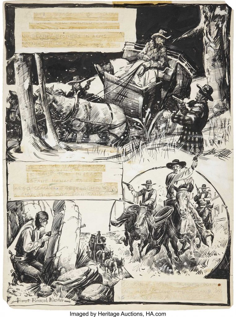 Original Art for "The Dalton Boys" Inside Front Cover Illustration by Everett Raymond Kinstler (Avon, 1951). Image: Heritage Auctions