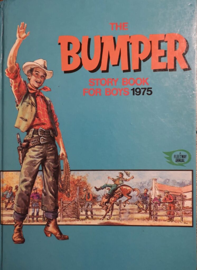 The Bumper Story Book for Boys 1975 - cover attributed to Mike Hubbard