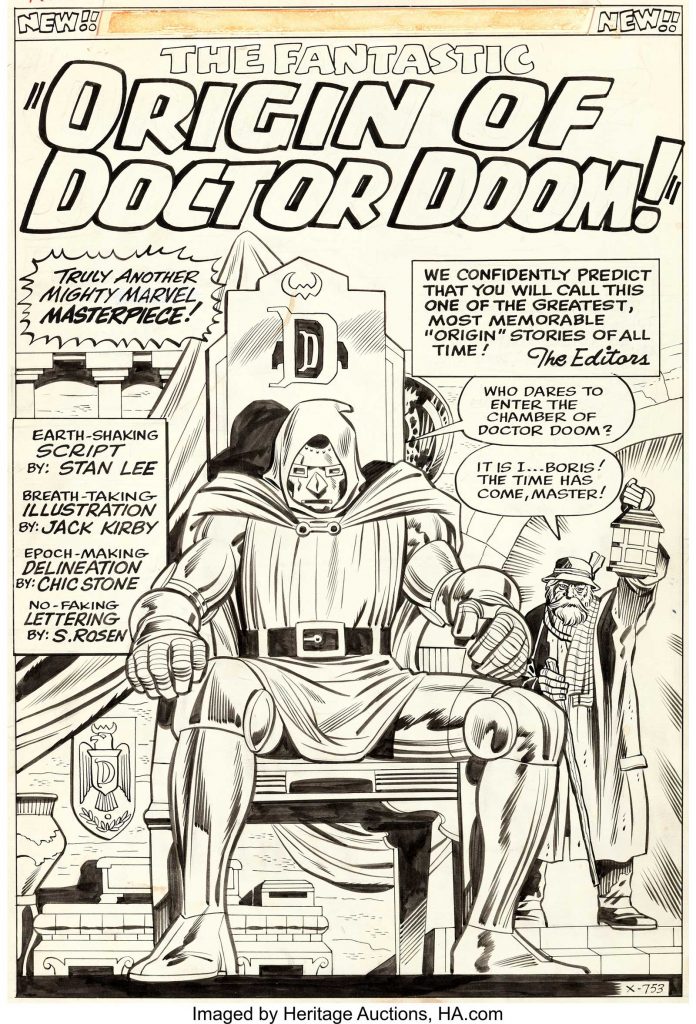 Jack Kirby and Chic Stone Fantastic Four Annual #2 Splash Page 1 Doctor Doom Original Art (Marvel, 1964)