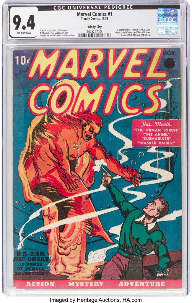 Marvel Comics #1 - Timely (1939). Image: Heritage Comics